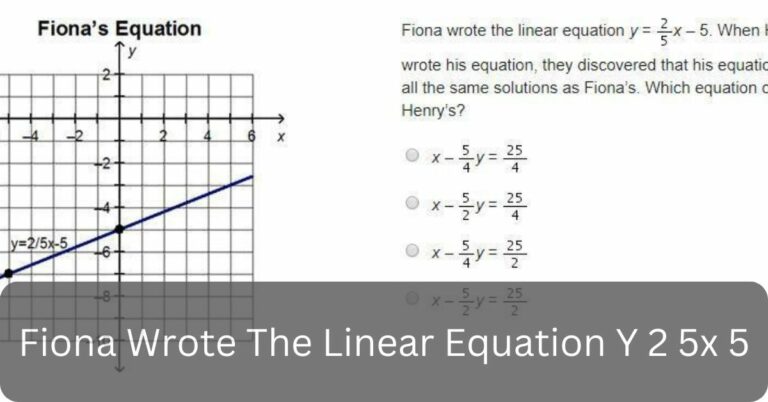 Fiona Wrote The Linear Equation Y 2 5x 5