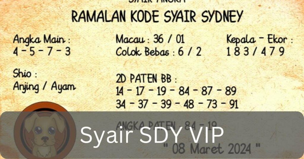 Syair SDY VIP