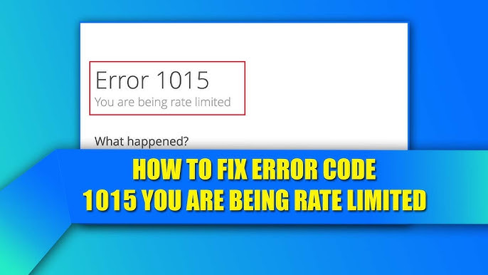 What Is Error 1015